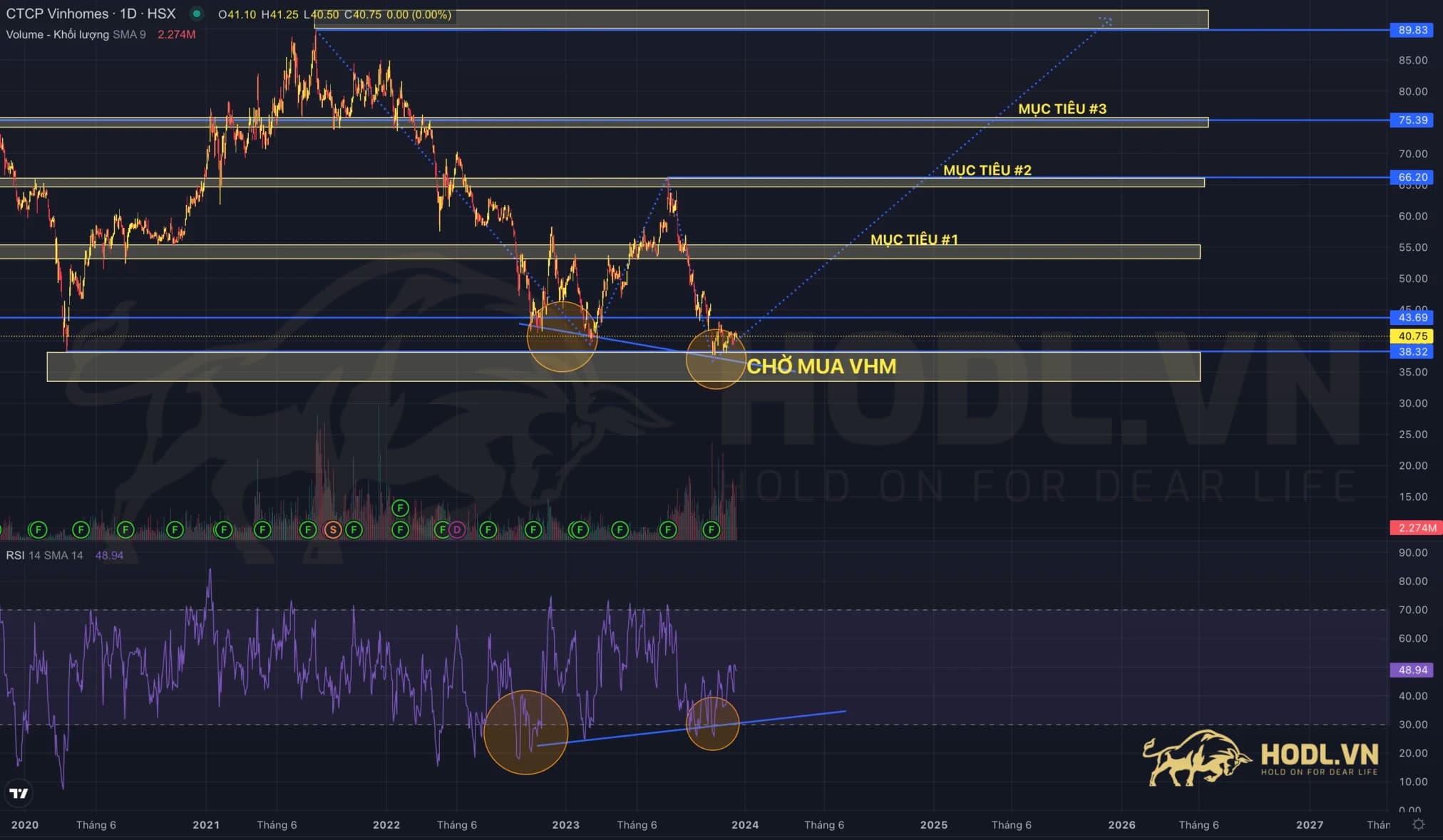 Cổ phiếu VHM năm 2024: Phân kỳ và hai đáy